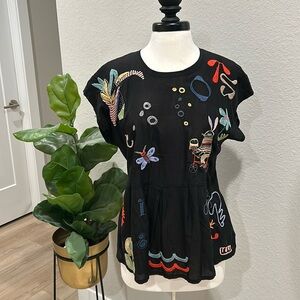 Johnny Was Embroidered Top